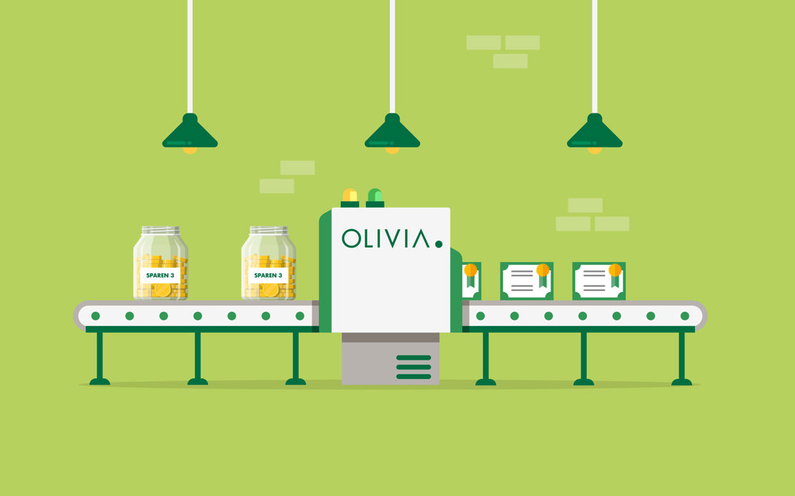 Im OLIVIA Mobile-Banking und E-Banking können Sie durch Wertpapiersparen 3a Vermögen aufbauen.
