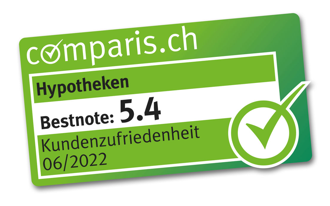 Button Comparis Auszeichnung Bestnote Hypotheken 2022
